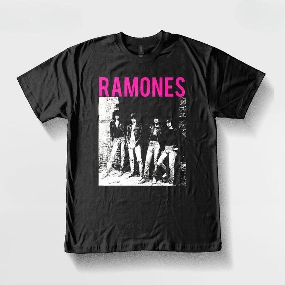 Black Ramones Band Tee With Accents, Featuring A Classic